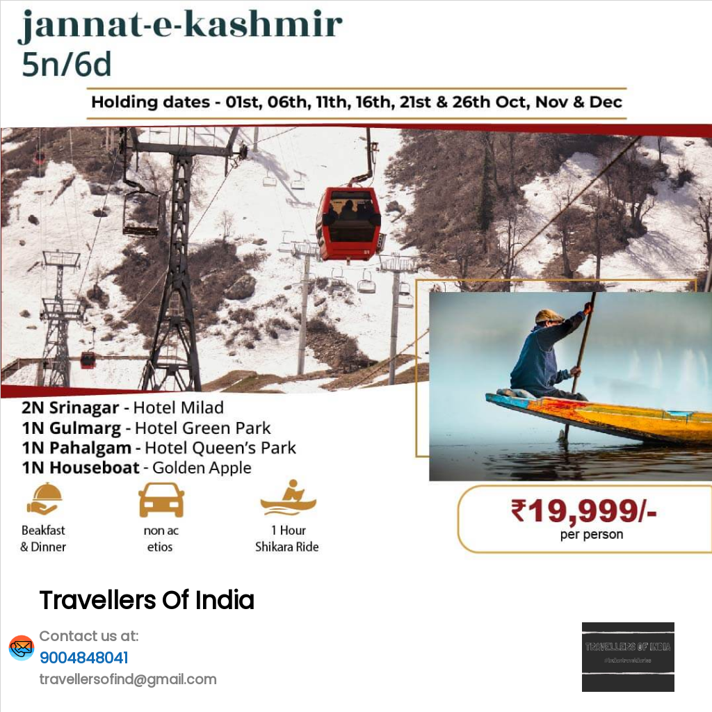 Book Kashmir Tour Packages With Travellersofindia